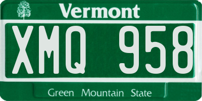 VT license plate XMQ958