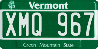 VT license plate XMQ967