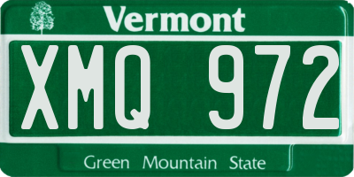 VT license plate XMQ972