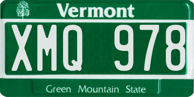 VT license plate XMQ978