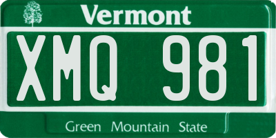 VT license plate XMQ981