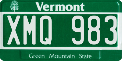 VT license plate XMQ983