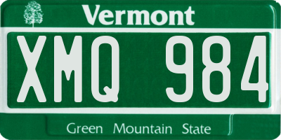 VT license plate XMQ984