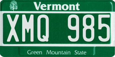 VT license plate XMQ985