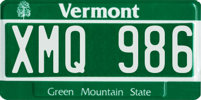VT license plate XMQ986