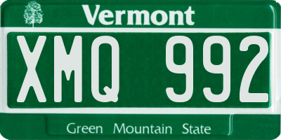 VT license plate XMQ992