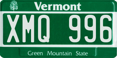 VT license plate XMQ996