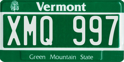 VT license plate XMQ997
