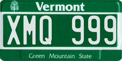 VT license plate XMQ999