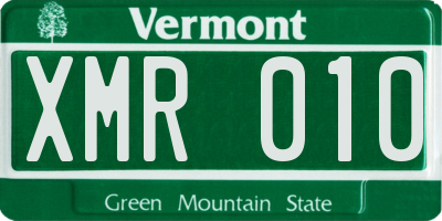 VT license plate XMR010