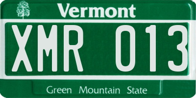 VT license plate XMR013