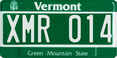 VT license plate XMR014