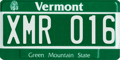 VT license plate XMR016