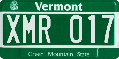VT license plate XMR017
