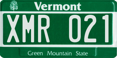 VT license plate XMR021