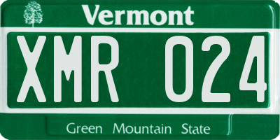 VT license plate XMR024