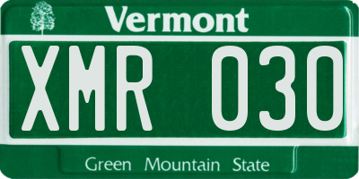 VT license plate XMR030