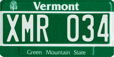 VT license plate XMR034
