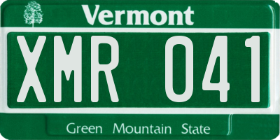VT license plate XMR041