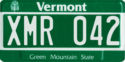 VT license plate XMR042