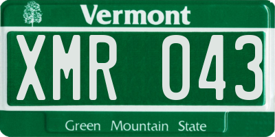 VT license plate XMR043