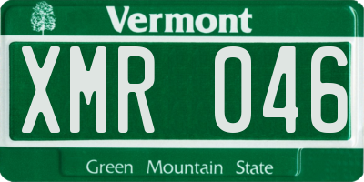 VT license plate XMR046