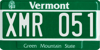 VT license plate XMR051
