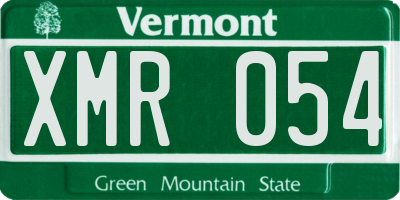 VT license plate XMR054