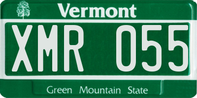 VT license plate XMR055