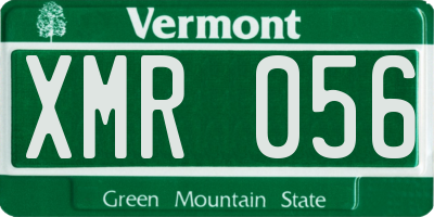 VT license plate XMR056