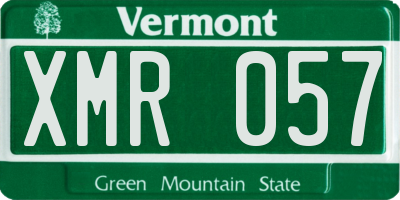 VT license plate XMR057