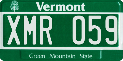 VT license plate XMR059