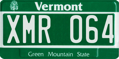 VT license plate XMR064