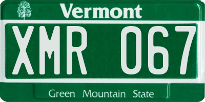 VT license plate XMR067