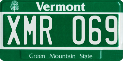 VT license plate XMR069