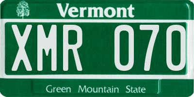 VT license plate XMR070