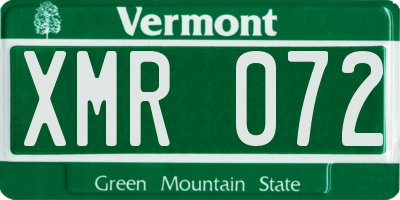 VT license plate XMR072