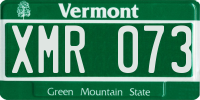 VT license plate XMR073