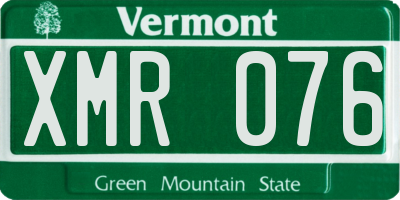 VT license plate XMR076