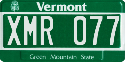 VT license plate XMR077