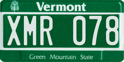 VT license plate XMR078