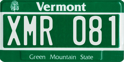 VT license plate XMR081