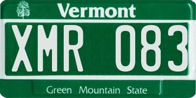 VT license plate XMR083