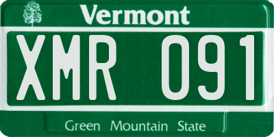 VT license plate XMR091