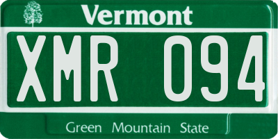 VT license plate XMR094