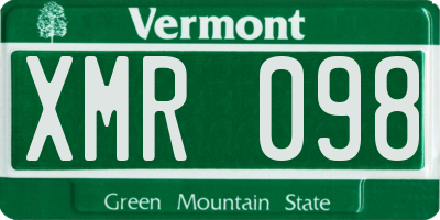 VT license plate XMR098