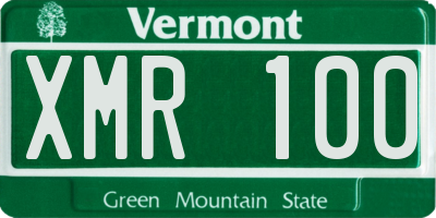 VT license plate XMR100