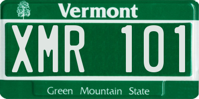 VT license plate XMR101