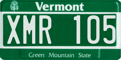 VT license plate XMR105