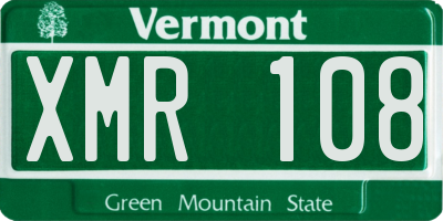 VT license plate XMR108